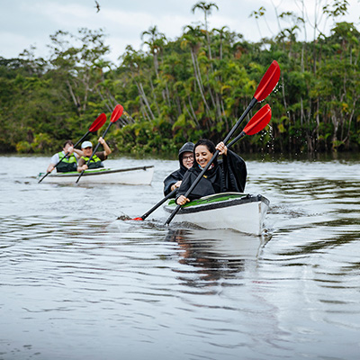 kayaking in Ecuadorian river